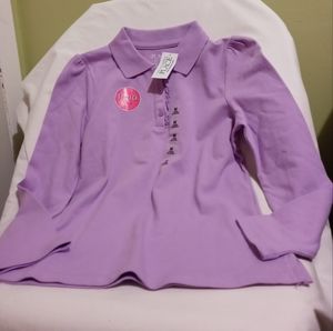 The Children's Place Girl's Purple Long Sleeve Button Up Shirt, Size- Medium